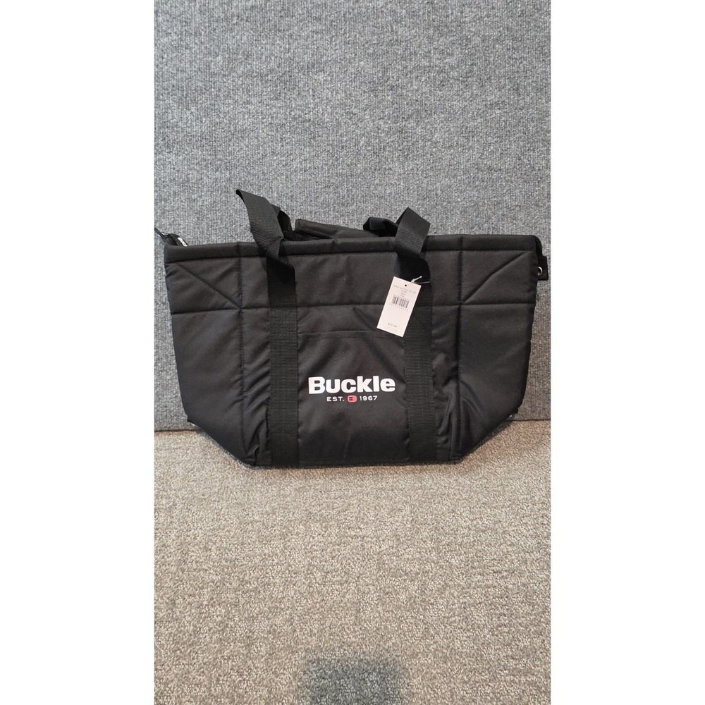 Buckle Insulated Cooler Tote Bag Black Zip Picnic Lunch Carry Travel